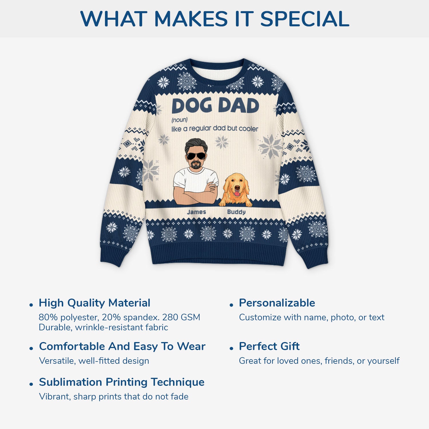 6261WUS5 dog dad ugly christmas sweater personalized gifts for dog lovers 6261WKV5C