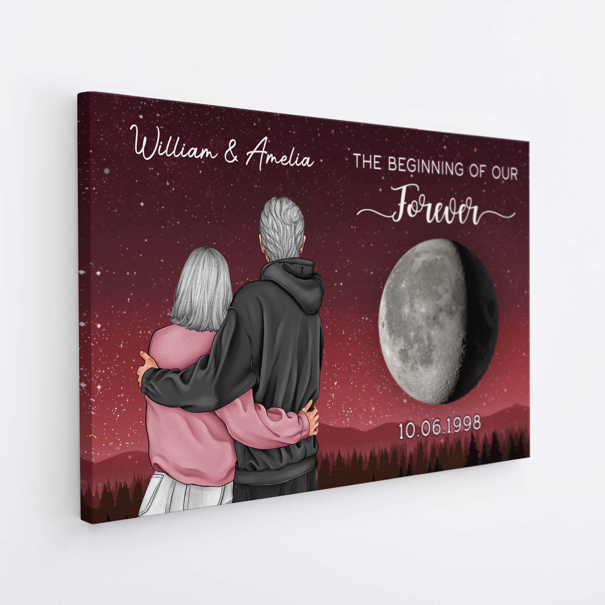 6262CUS2 the beginning of our forever_ canvas personalized moon phases gift for couples 6262C8TTG