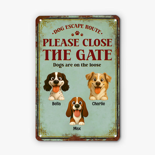 6267EUS2 metal please close the gate sign custom gifts for dog lovers 6267E8QMC