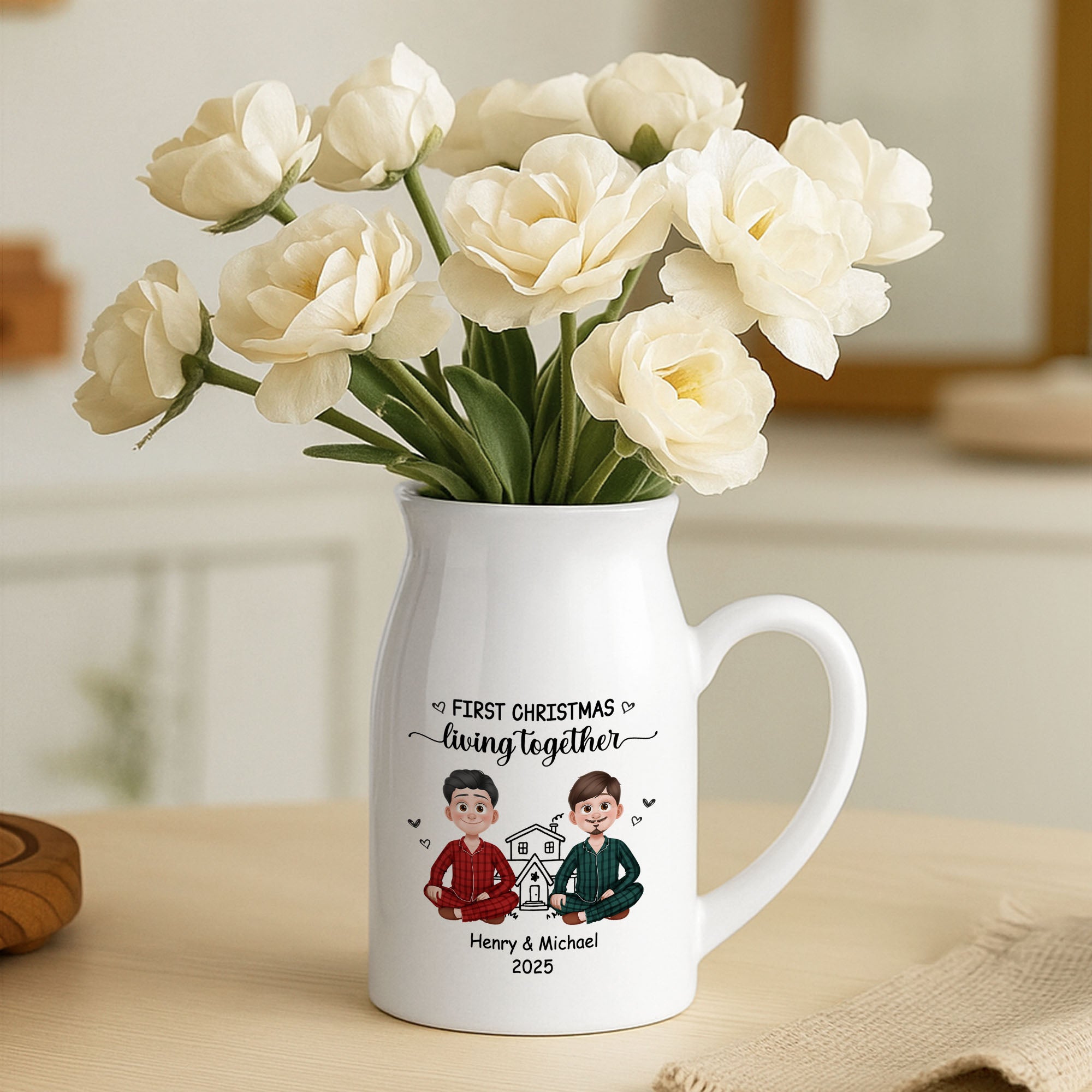 6278OUS2 first christmas living together flower vase custom couple gifts 6278O3VCG