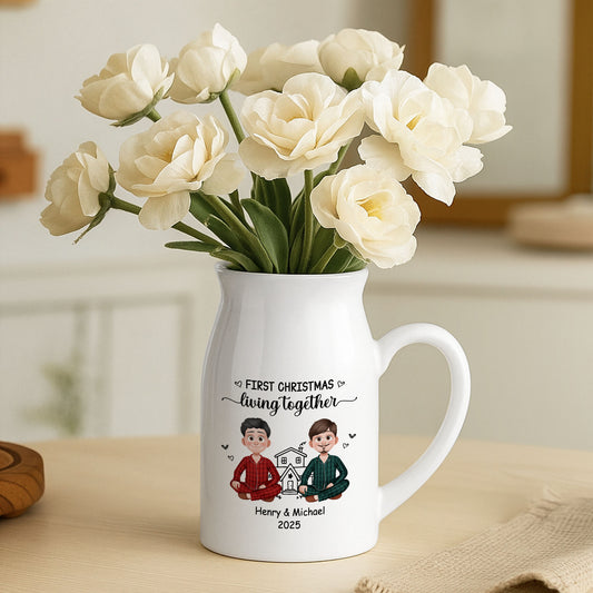 6278OUS2 first christmas living together flower vase custom couple gifts 6278O3VCG