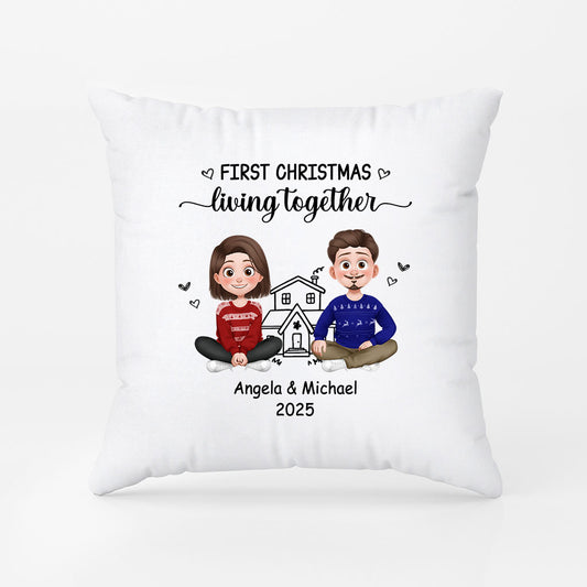 6278PUS1 first christmas living together pillow personalized couple gifts 6278P3VCG