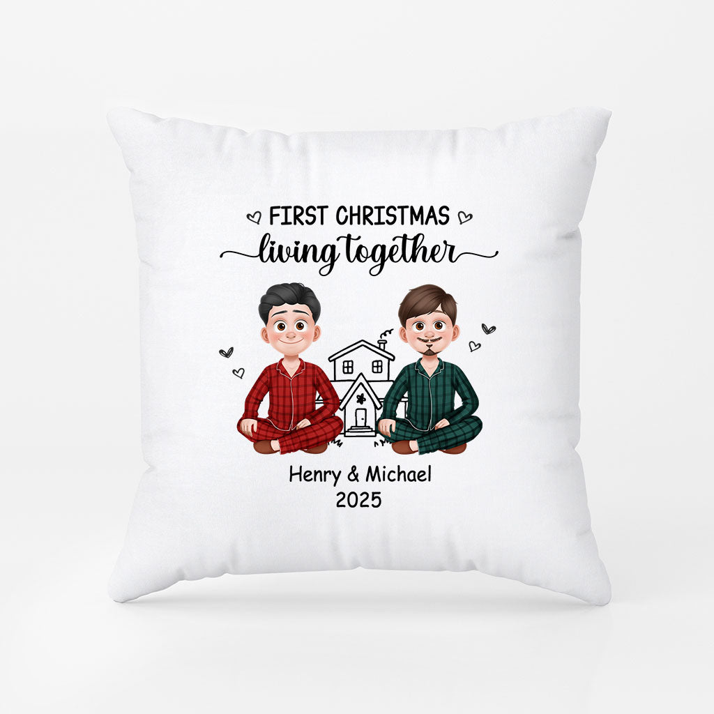 6278PUS2 first christmas living together pillow personalized couple gifts 6278P3VCG
