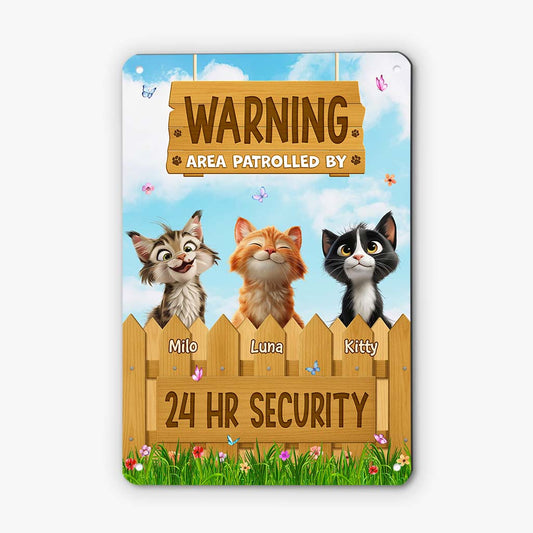 6281EUS1 metal cat warning signs personalized cat gifts for humans 6281E3VMD