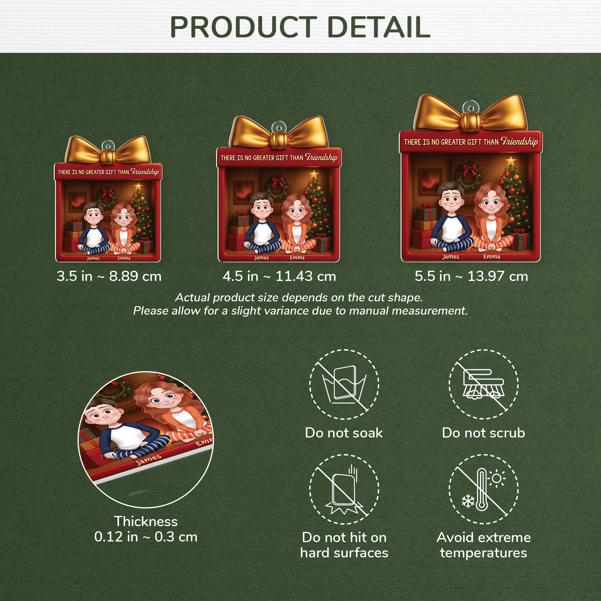 6294OUS3 3d printing effect custom acrylic xmas ornaments there is no greater gift than friendship_ 6294O