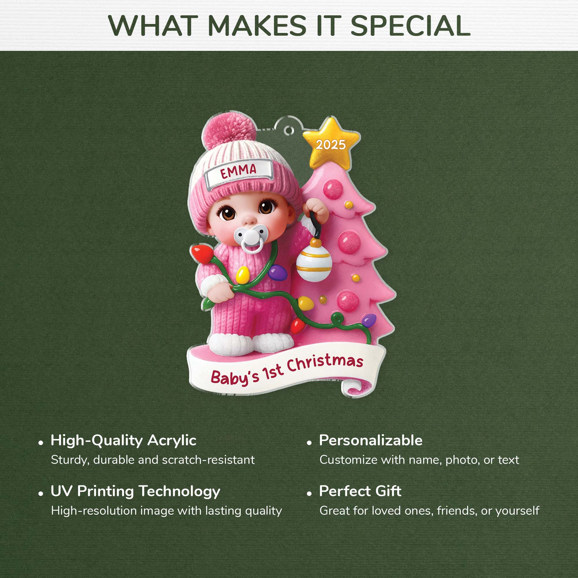 6303OUS4 custom acrylic ornaments for newborns babys 1st christmas gifts 6303O8T5K