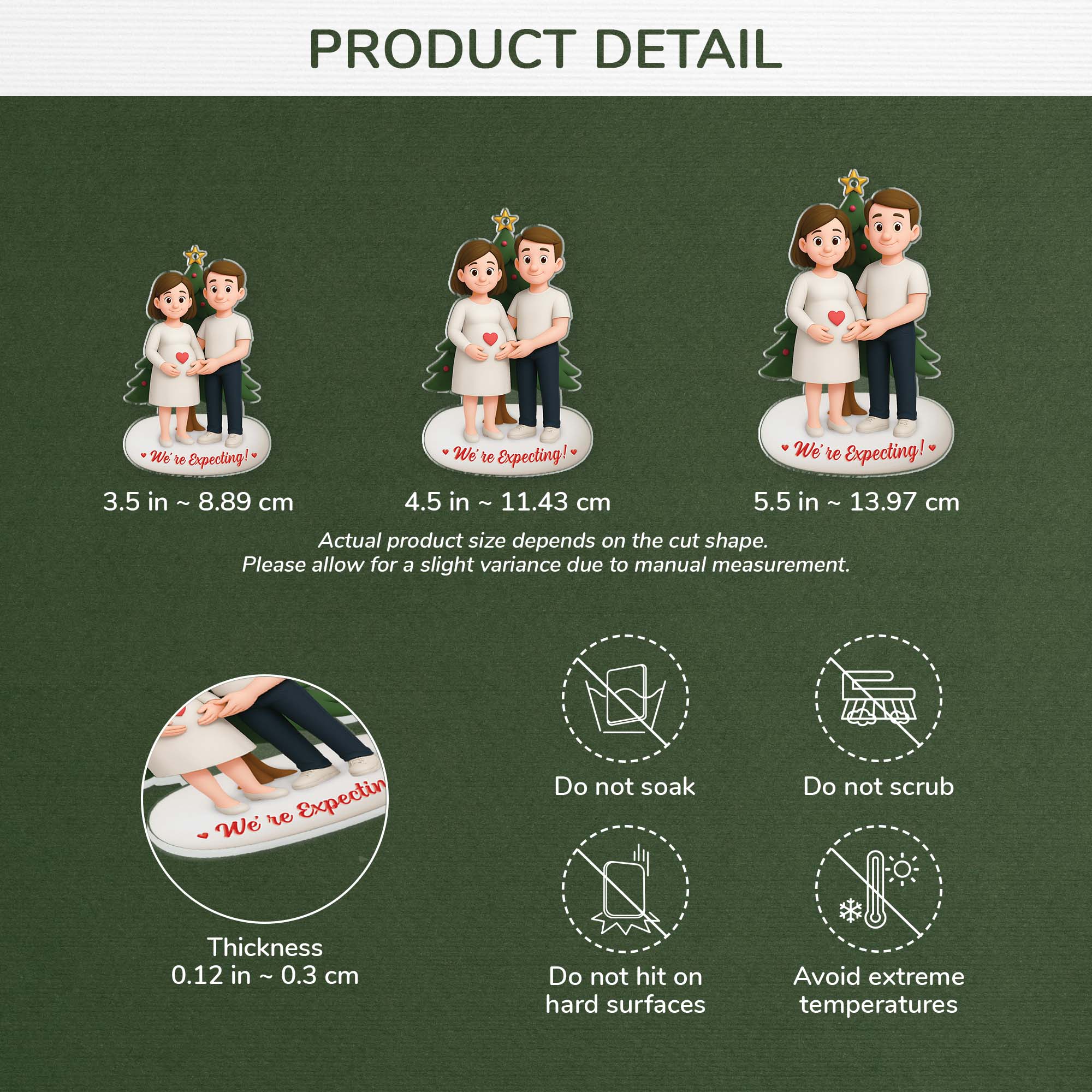 6304OUS3 3d printing effect acrylic were expecting christmas ornament_ custom gifts for parents to be 6304OKVCG