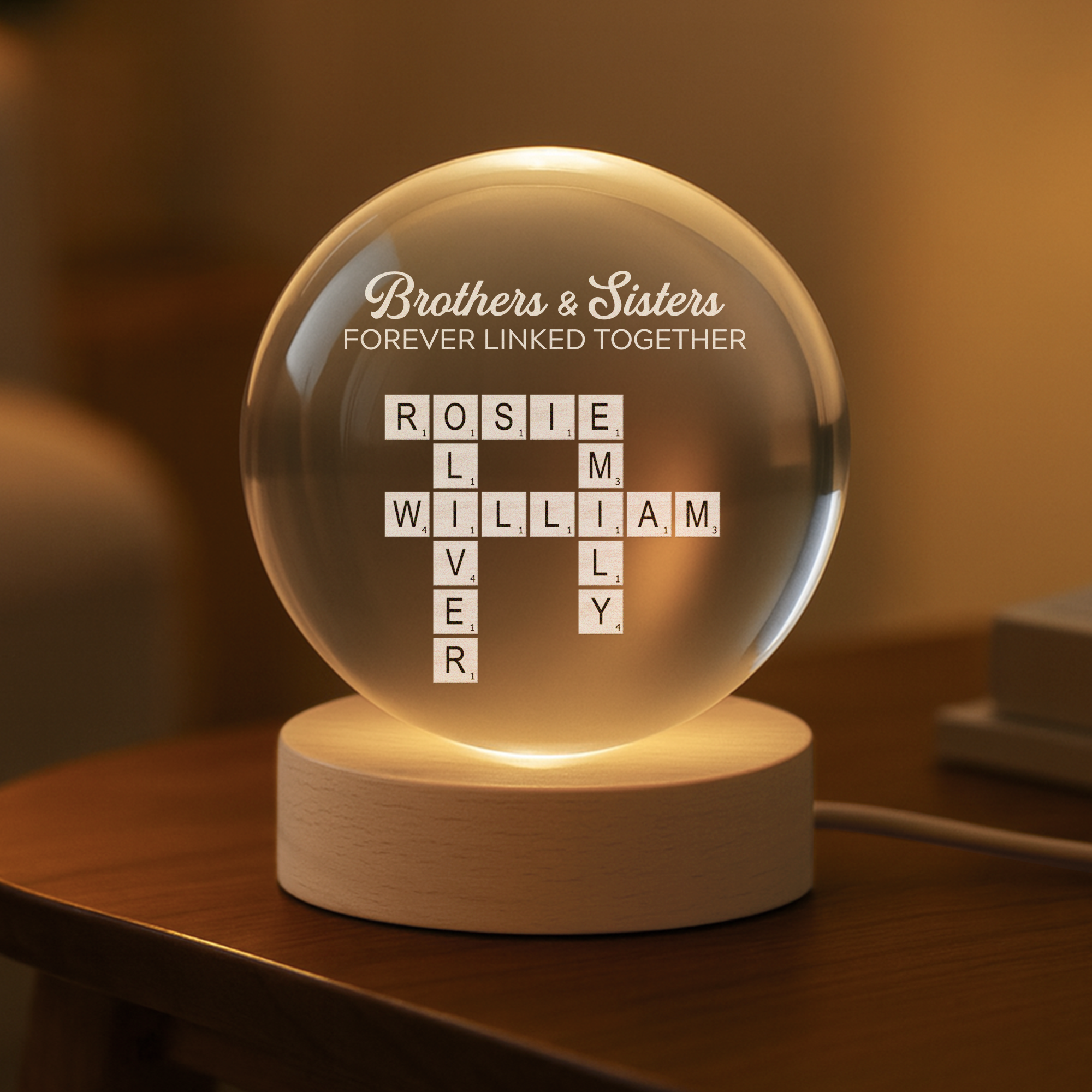 6306LUS2 crossword crystal ball lamp personalized gifts for familysiblings 6306l8f5e