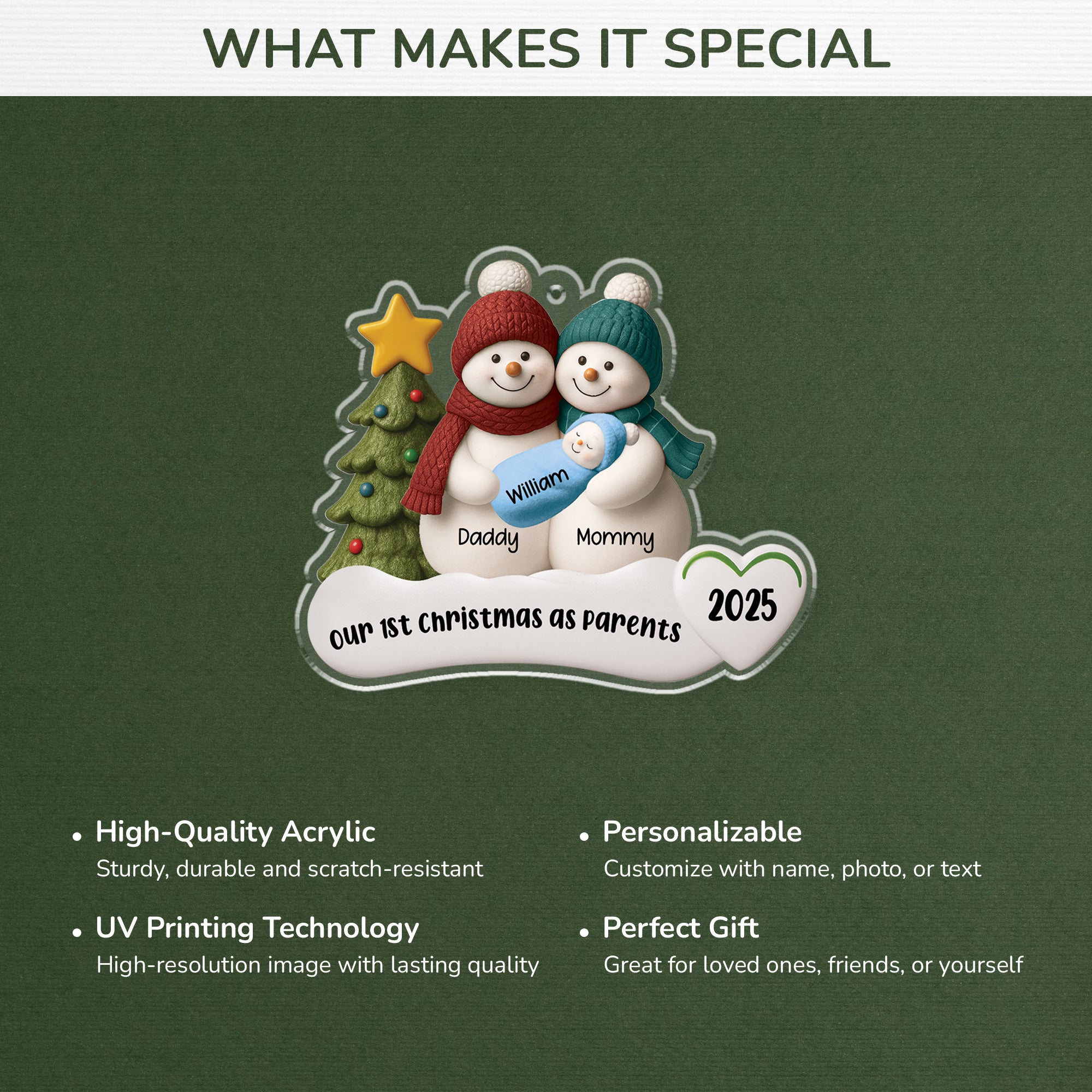 6310OUS4 3d printing effect acrylic 1st family christmas ornament_ custom family gifts 6310O