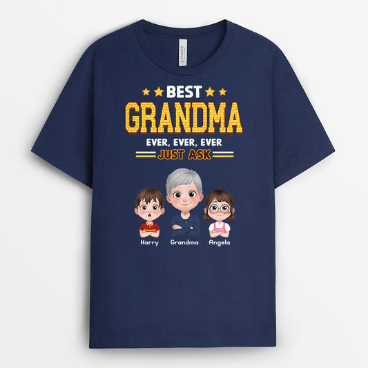 6324AUS2 best grandma ever t shirt personalized gifts for grandparents 6324A6VMB