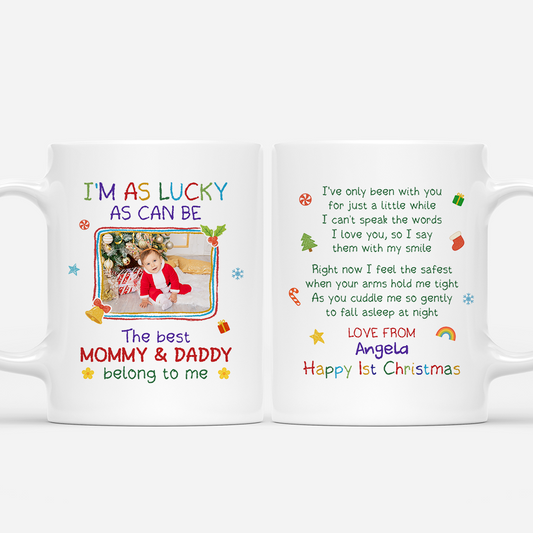 6325MUS1 happy 1st christmas mug with photo personalized newborn gifts 6325M6QMA