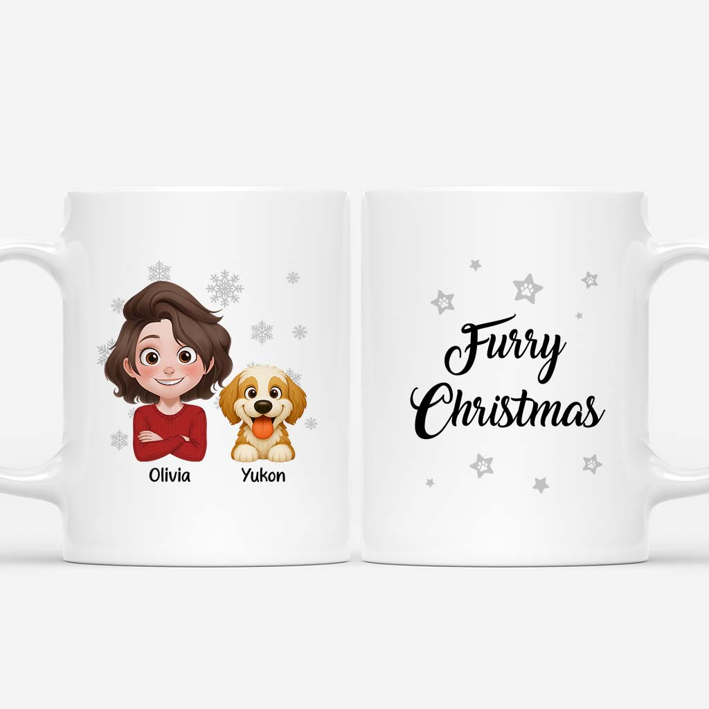 6326MUS1 furry christmas mug personalized xmas gifts for dog lovers 6326M6UNC