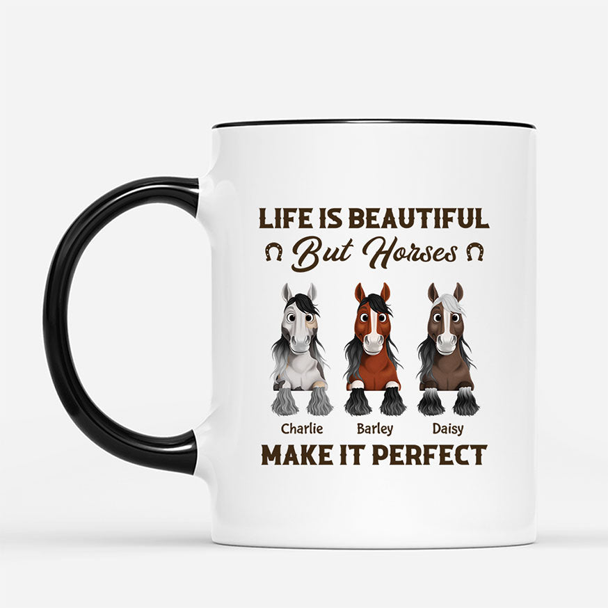 6328MUS2 life is good but horses make it better_ mug custom horse gifts 6328M6VTU