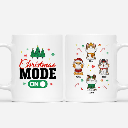 6332MUS1 christmas mode on mug with cat custom gifts for cat lovers 6332M6YCD