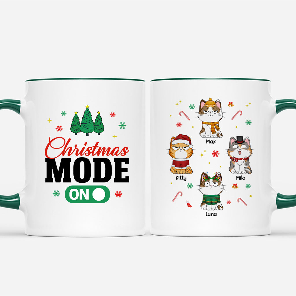 6332MUS2 christmas mode on mug with cat custom gifts for cat lovers 6332M6YCD