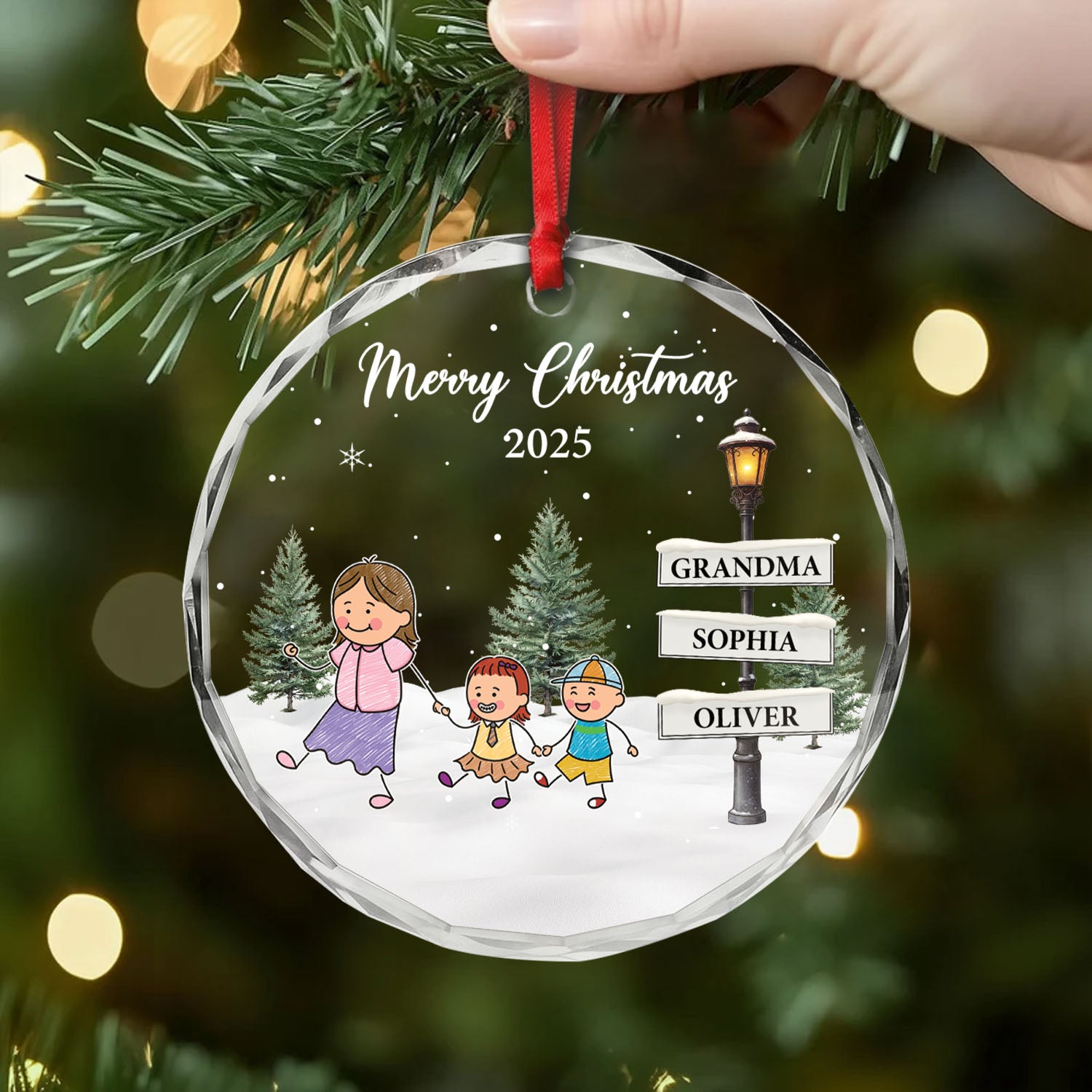 6337OUS2 glass merry christmas ornament personalized gifts for grandparents 6337O3V0B
