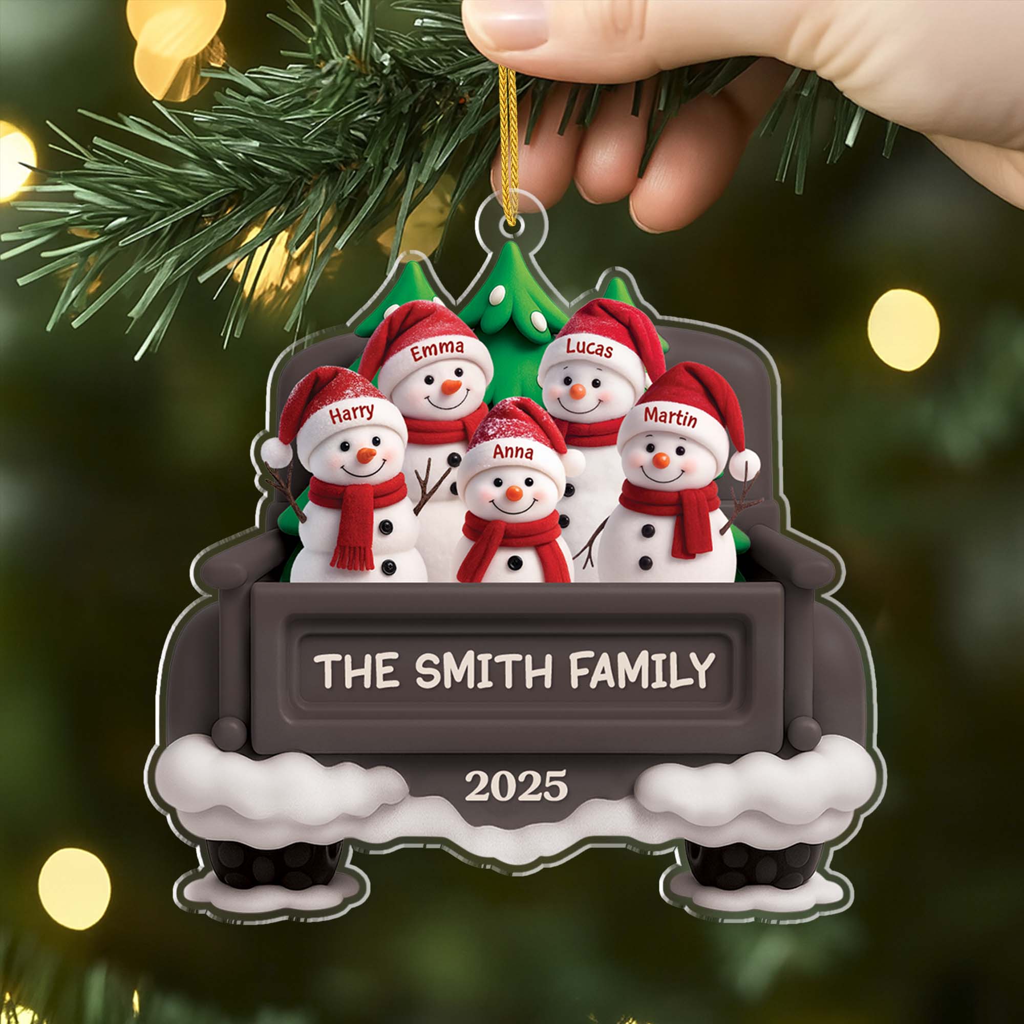 6338OUS2 3d printing effect acrylic snowman xmas ornaments personalized family gifts 6338OKL5I