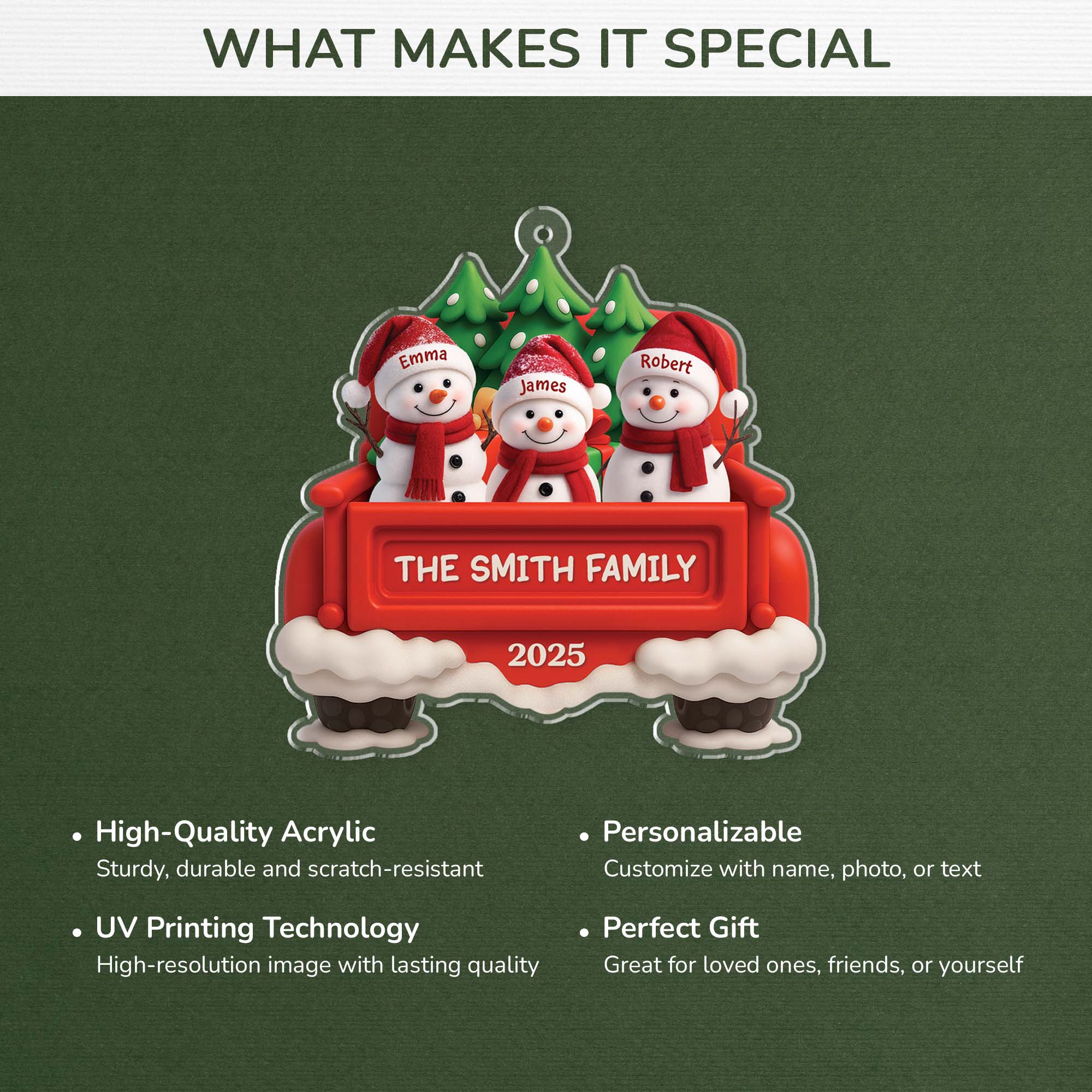 6338OUS4 3d printing effect acrylic snowman xmas ornaments personalized family gifts 6338OKL5I