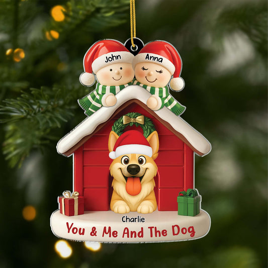 6346OUS1 acrylic couple with dog ornament_ personalized christmas gifts 6346OTV5C
