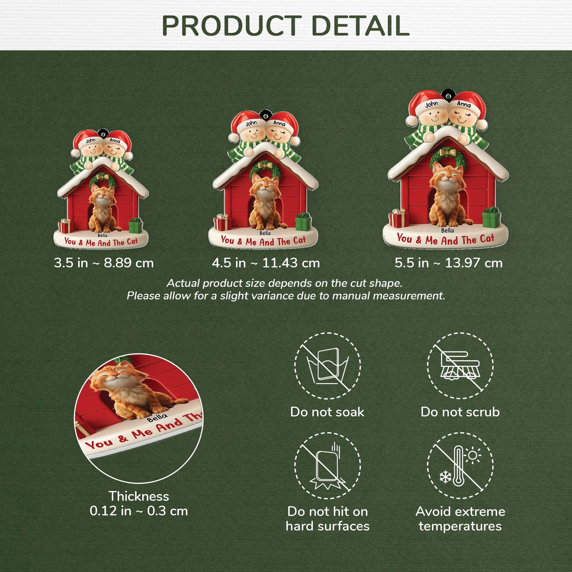 6346OUS3 acrylic couple with cat ornament_ personalized christmas gifts 6346OTV5D