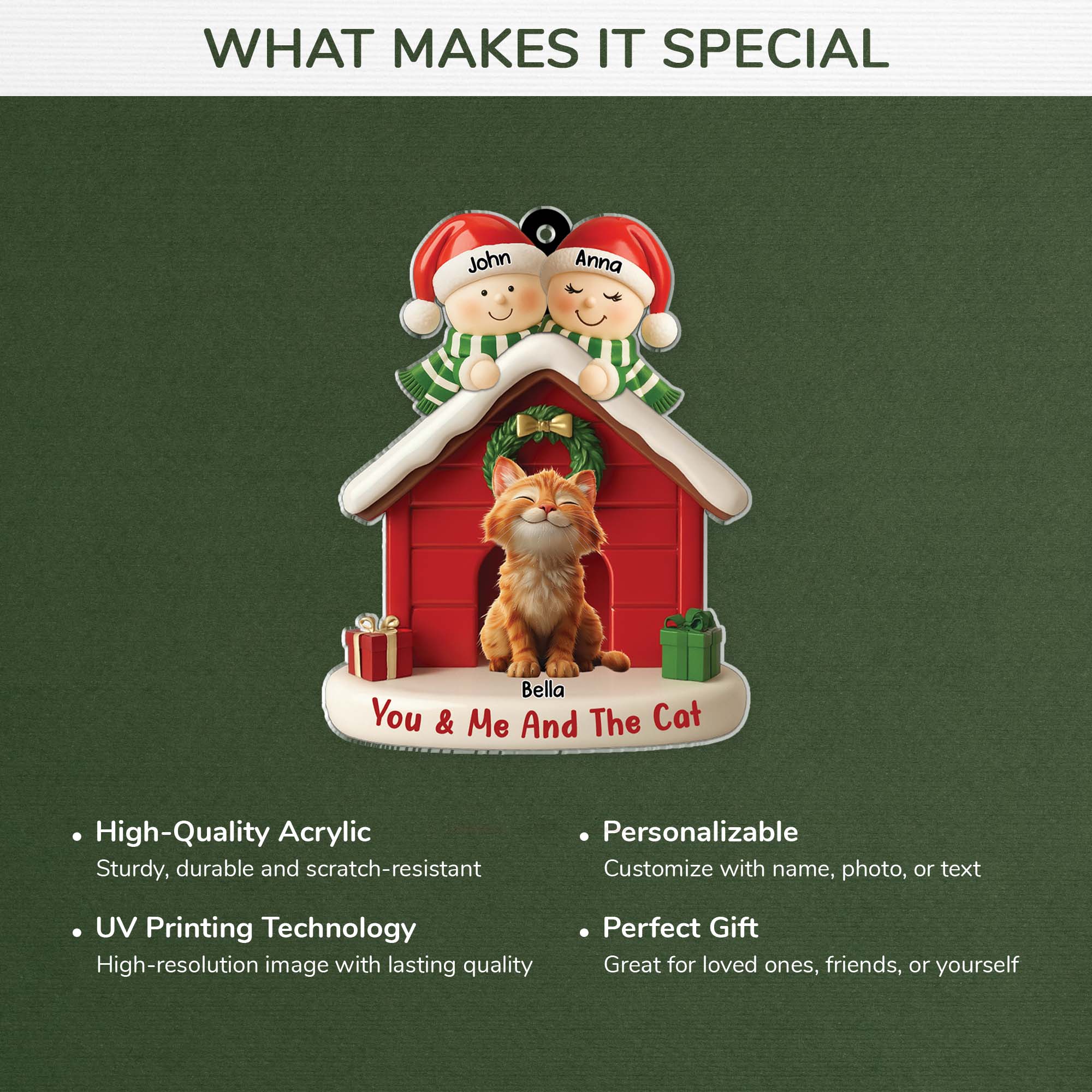 6346OUS4 acrylic couple with cat ornament_ personalized christmas gifts 6346OTV5D