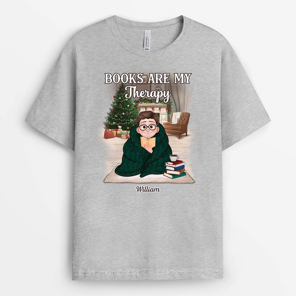 6348AUS1 books are my therapy t shirt personalized gifts for book readers 6348AKL5A_2