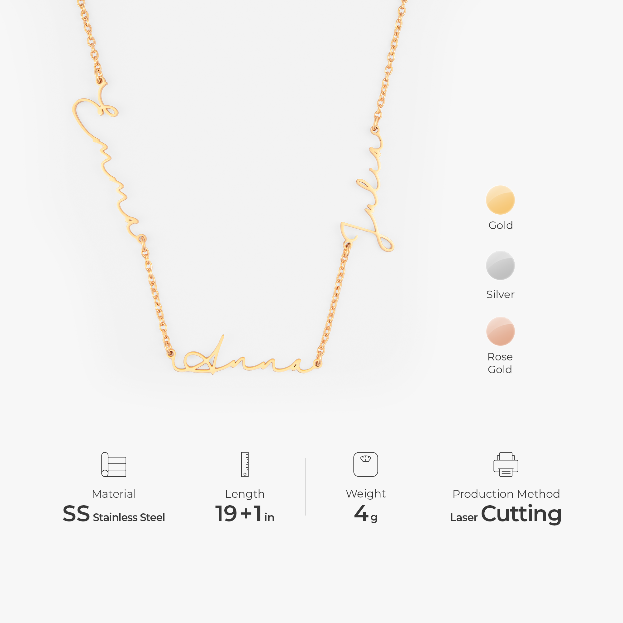 6358JUS3 personalized multiple name necklace unique gifts for him her 6358J0B5A