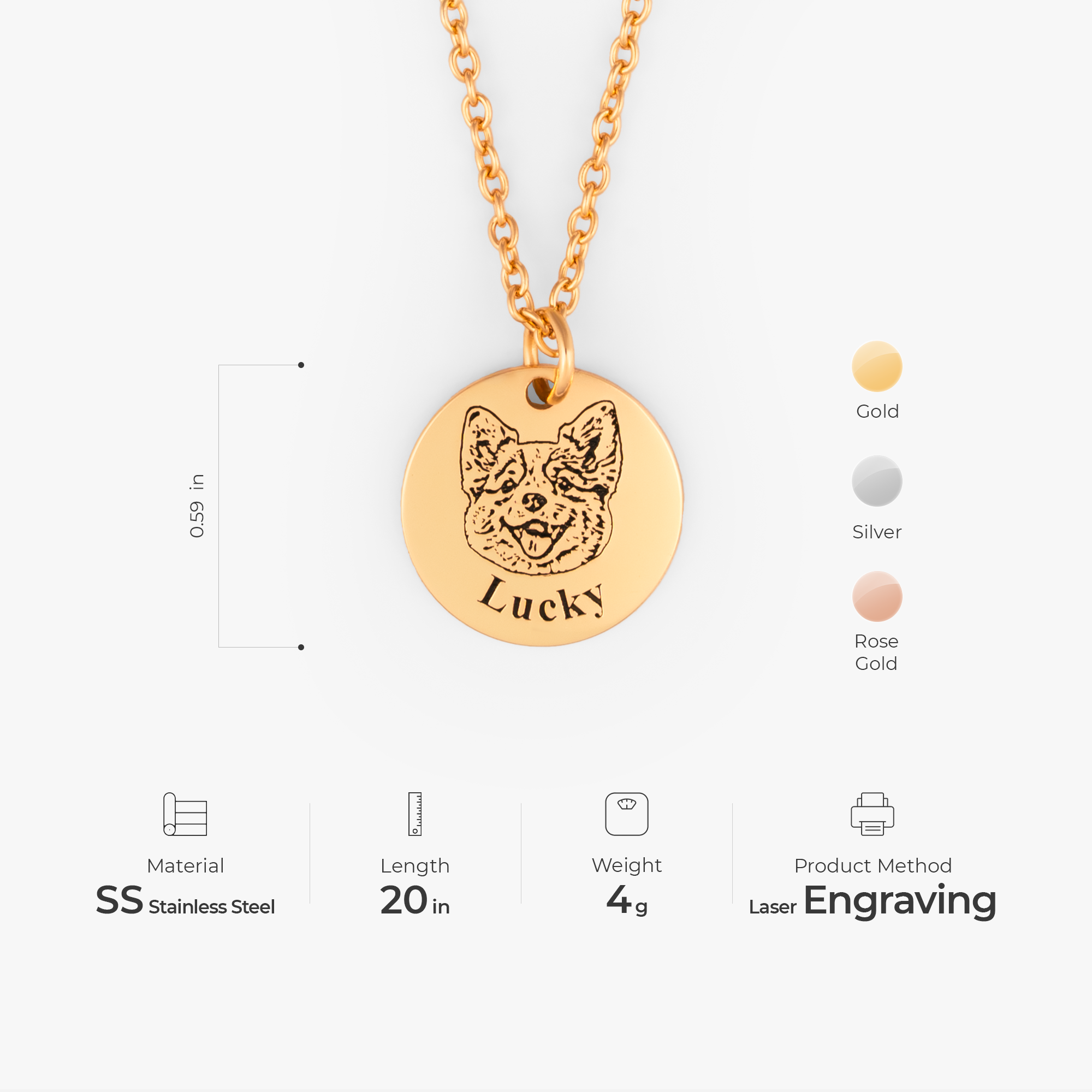 6360JUS3 engraved pet face necklace personalize gifts for dog lovers_ 6360J0B5C