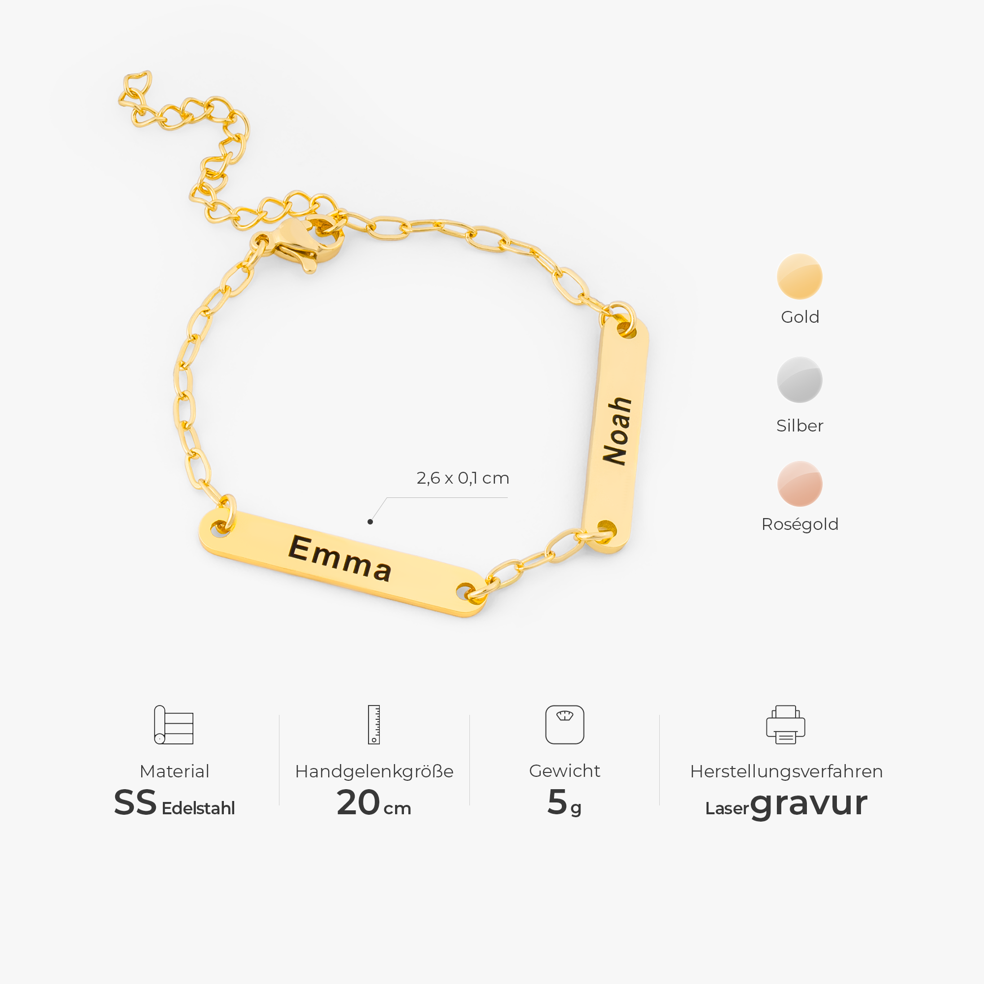 6361JGE3 namensschilder personalisiertes armband damen_ manner 6361J0Q5A