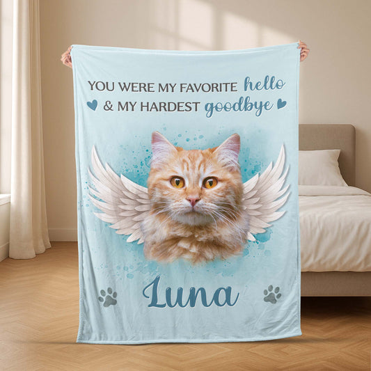 6366BUS2 personalized pet memorial blankets with pictures cat loss gifts 6366BKZND