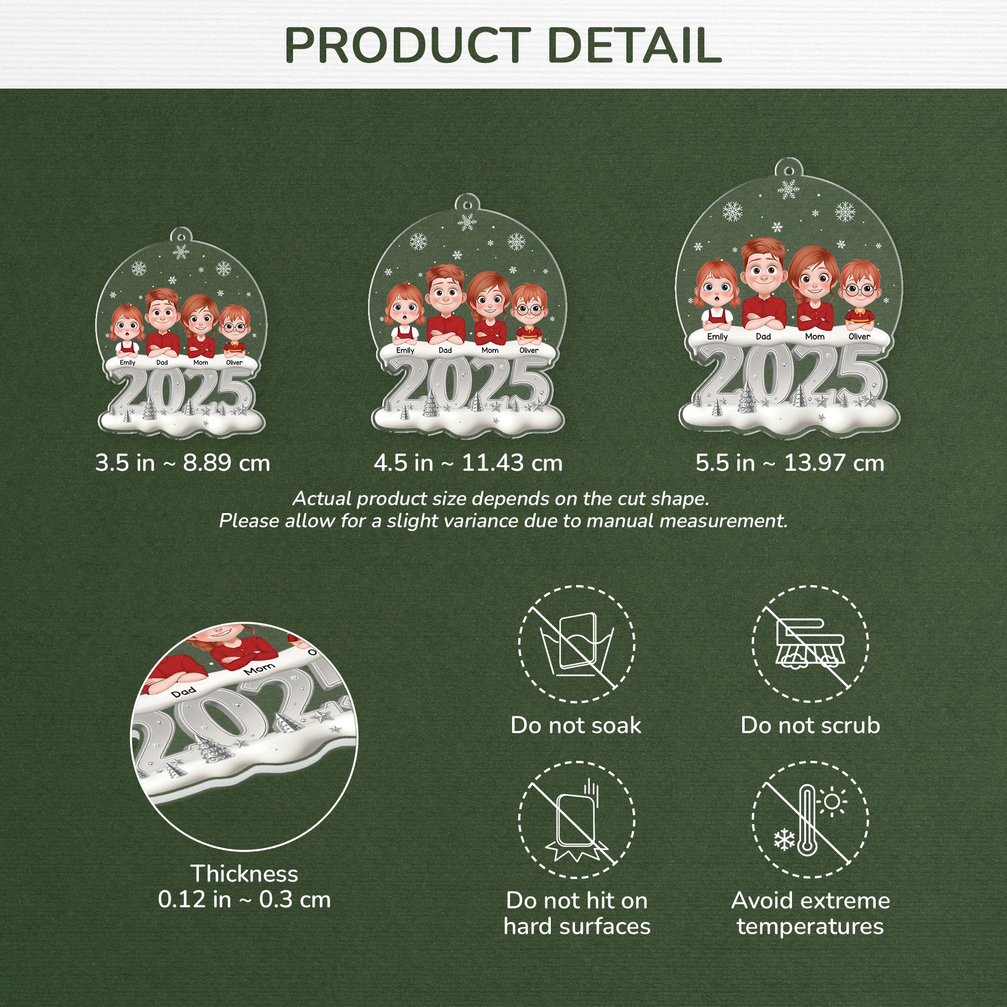 6385OUS3 3d printing effect personalized acrylic ornaments family christmas gifts 6385O8KMI