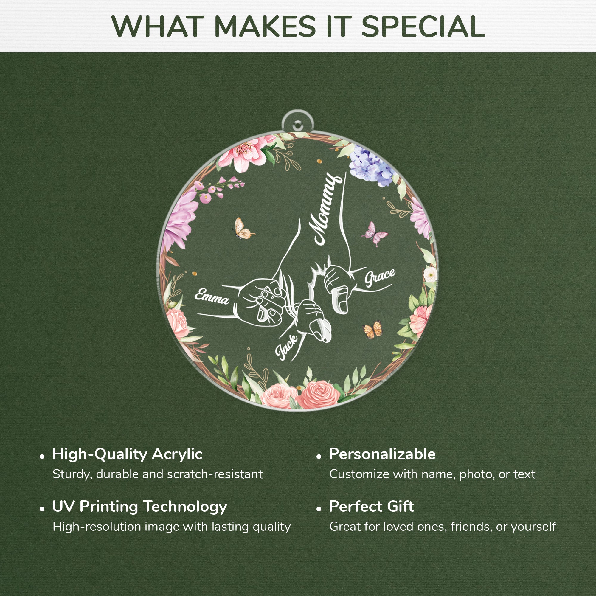 6401OUS4 acrylic floral christmas ornaments custom gifts for mom grandma 6401O3TQA