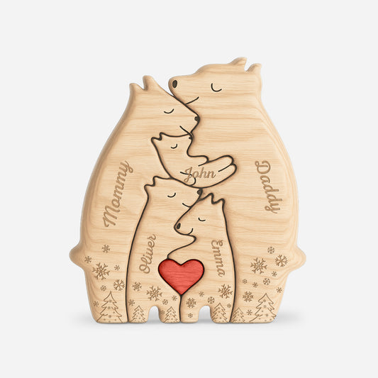 6403QUS1 wooden bear family puzzle custom xmas gifts for parents grandparents 6403Q8HAI
