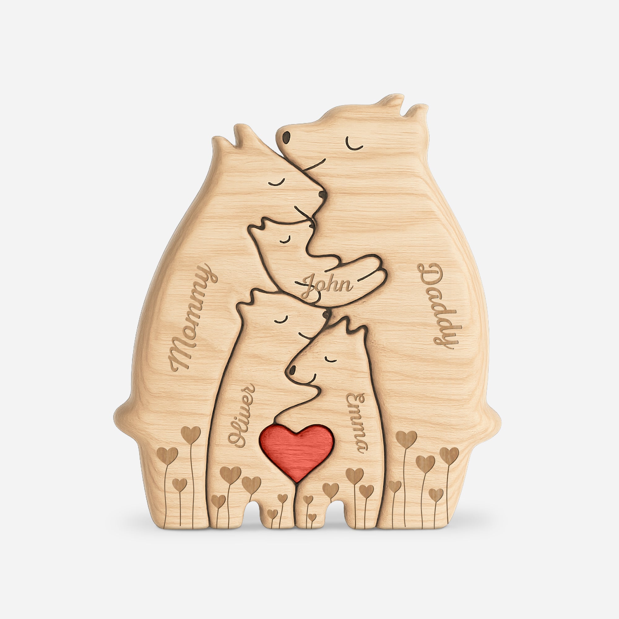 6403QUS1 wooden bear family puzzles custom gifts for parents grandparents 6403Q8HAI