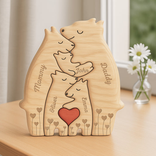 6403QUS2 wooden bear family puzzles custom gifts for parents grandparents 6403Q8HAI