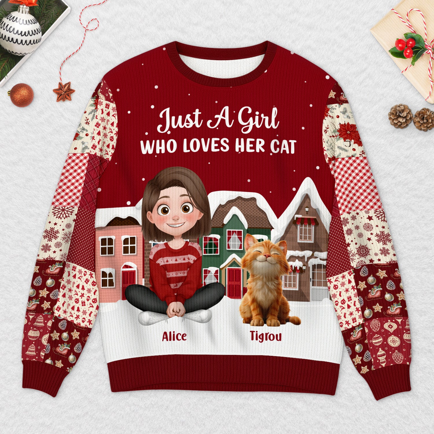 6405WUS2 personalized ugly christmas sweater xmas gifts of cat lovers 6405WTVZD