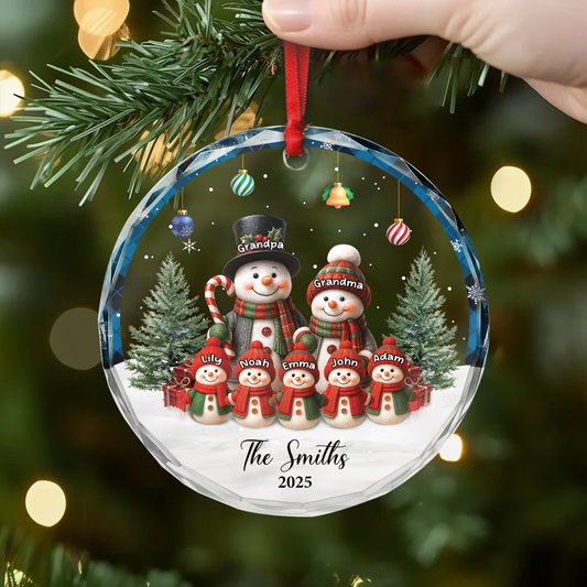 6406OUS2 personalized glass snowman ornaments xmas gifts for family 6406O3T0I