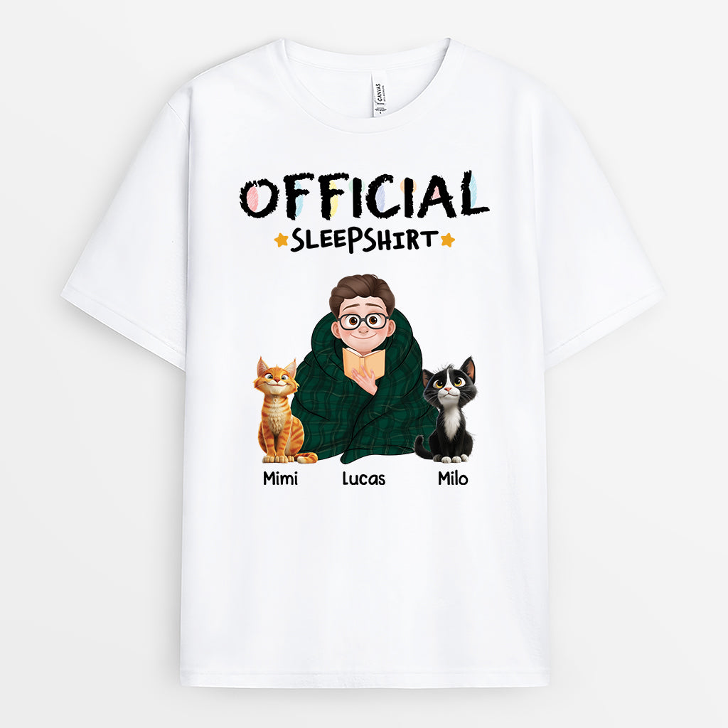 6408AUS1 personalized cat t shirts for humans official sleep shirt cat 6408AKL5D
