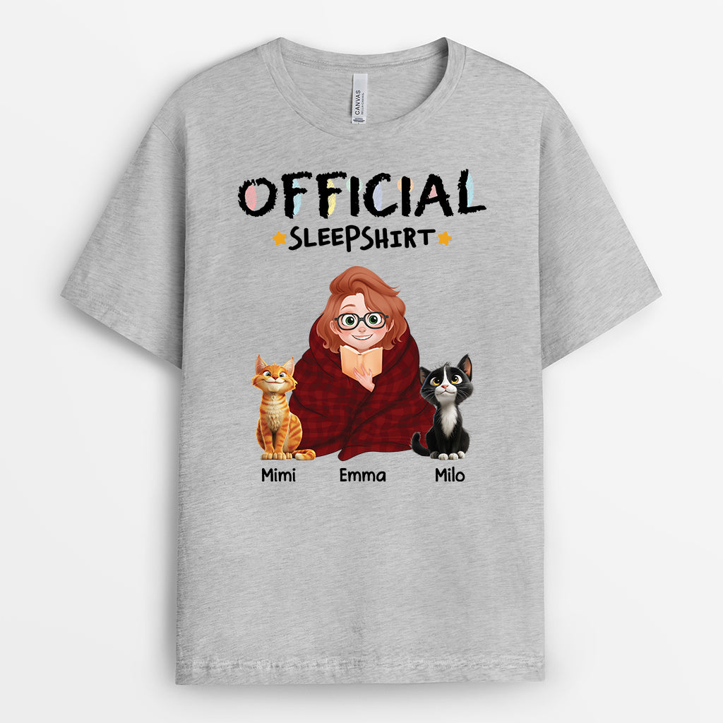 6408AUS2 personalized cat t shirts for humans official sleep shirt cat 6408AKL5D