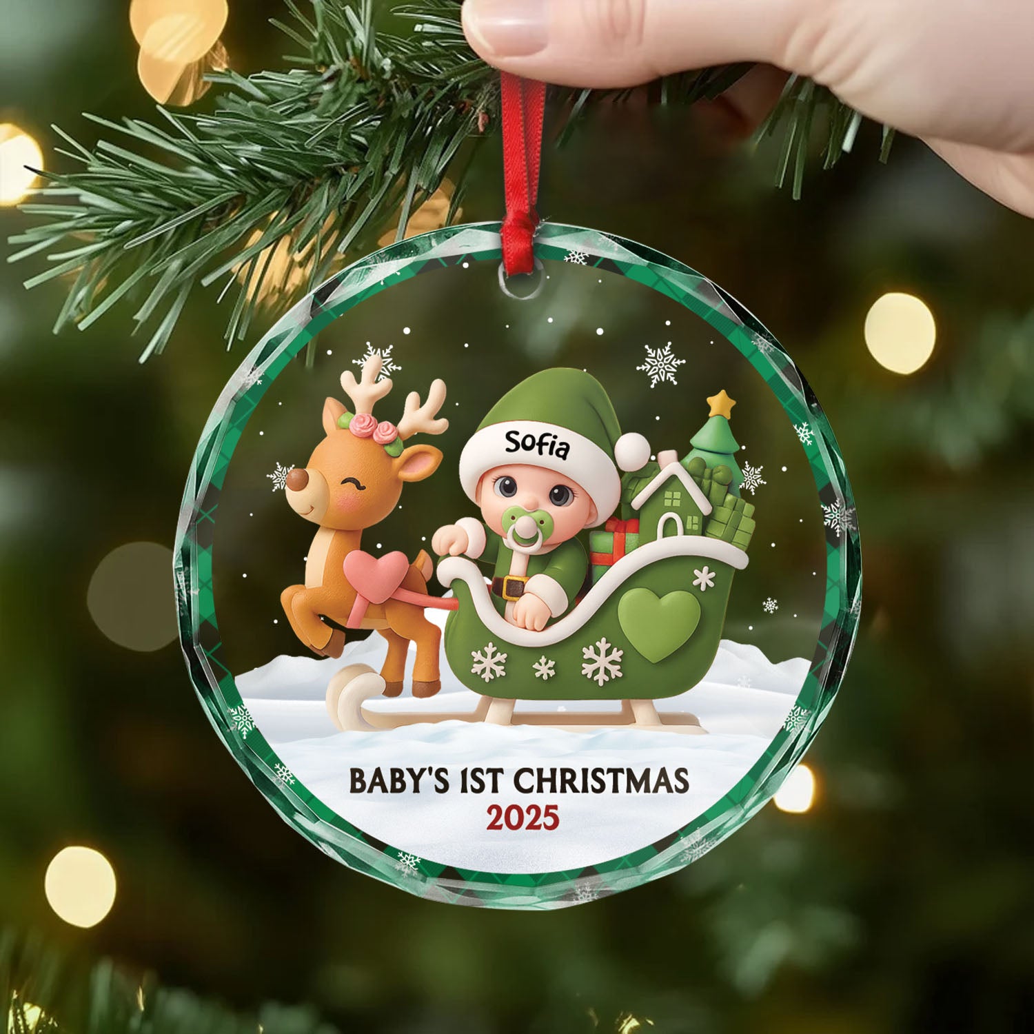 6426OUS2 3d printing effect glass babys 1st christmas ornament personalized newborn gifts 6426O8V5K