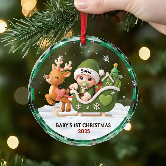 6426OUS2 3d printing effect glass babys 1st christmas ornament personalized newborn gifts 6426O8V5K