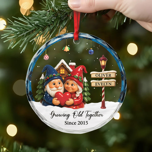 6427OUS2 3d printing effect glass growing old together since ornament custom couples christmas gifts 6427O3Q0G