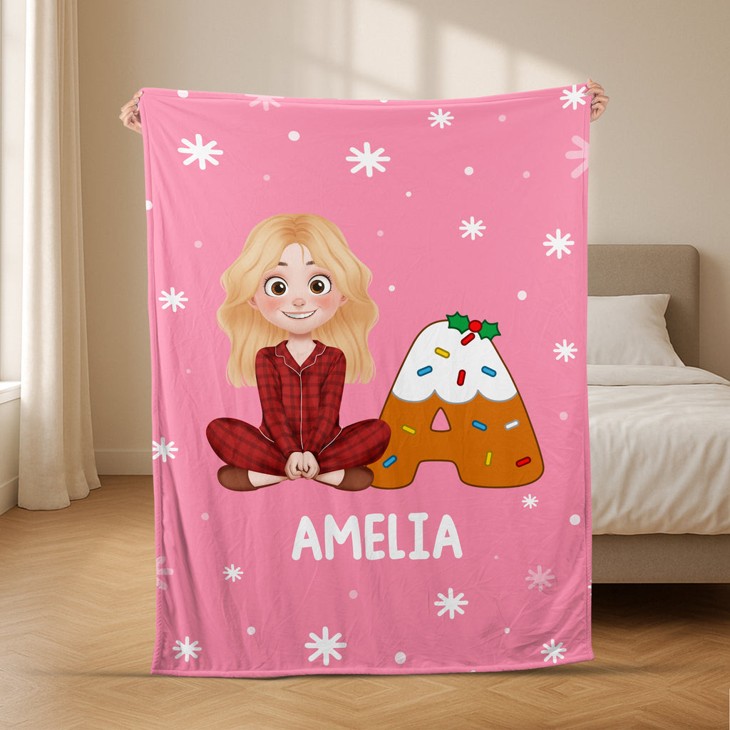 6430BUS2 personalized fleece blankets with names christmas gifts for him her 6430B