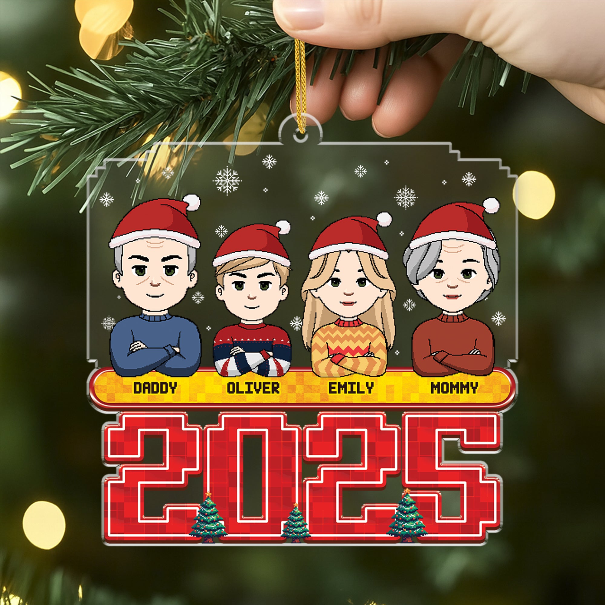 6438OUS2 acrylic family ornament with dog cat custom christmas gifts 6438OTYZI