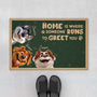 6440DUS1 personalized dog doormat home is where someone runs to greet you 6440D3TZC