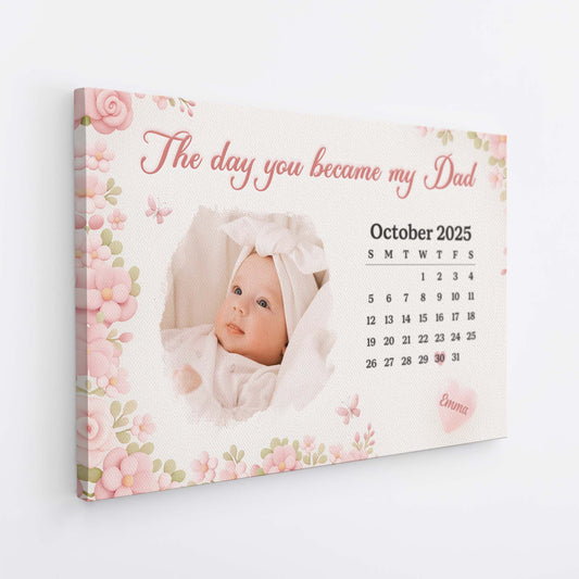 6443CUS2 the day you became my mom canvas with photo personalized baby gifts 6443CKPZA