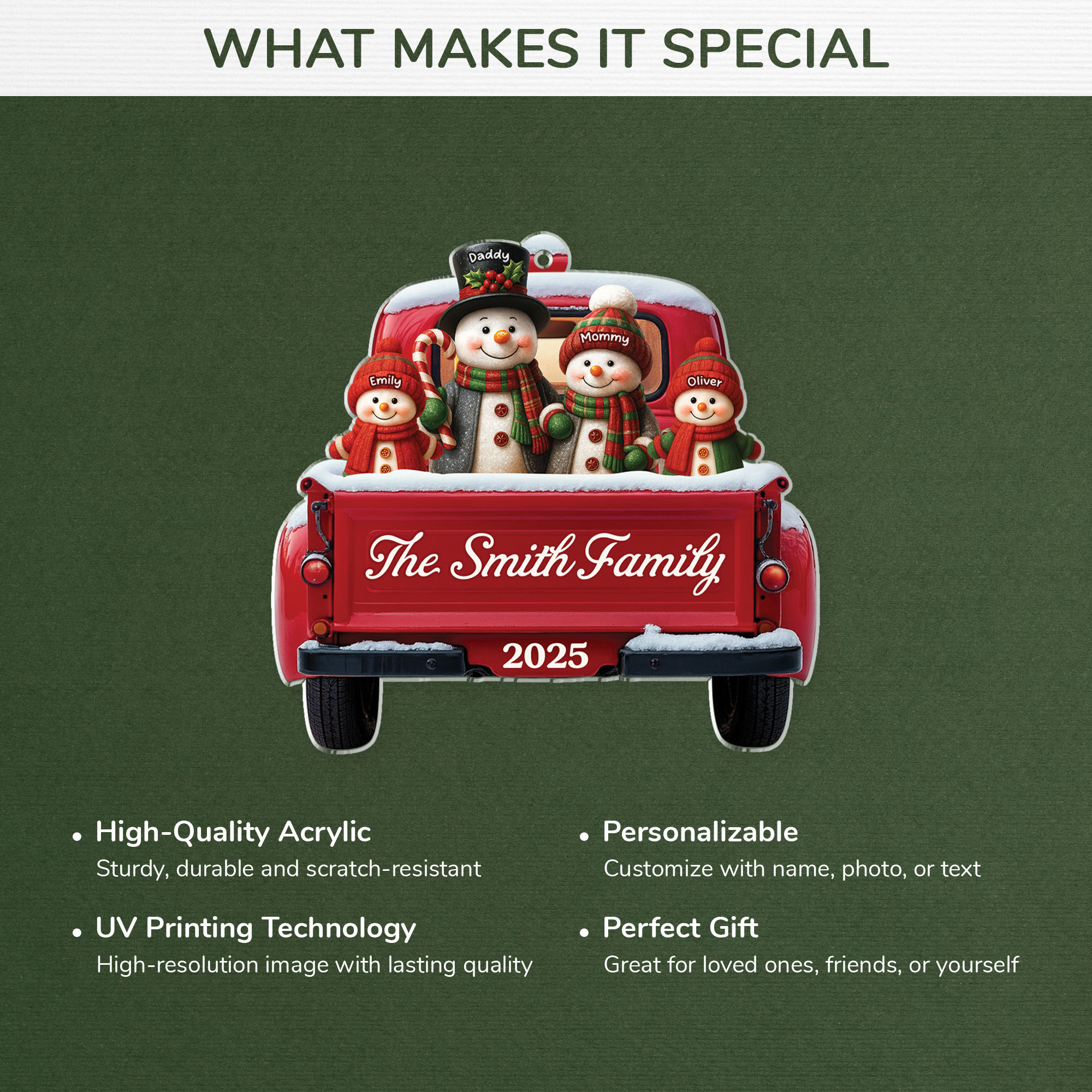 6445OUS4 3d printing effect acrylic snowman ornaments custom family christmas gifts 6445OTV5I