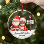 6446OUS2 glass mr and mrs claus ornaments custom xmas gifts for couples 6446OTL5G