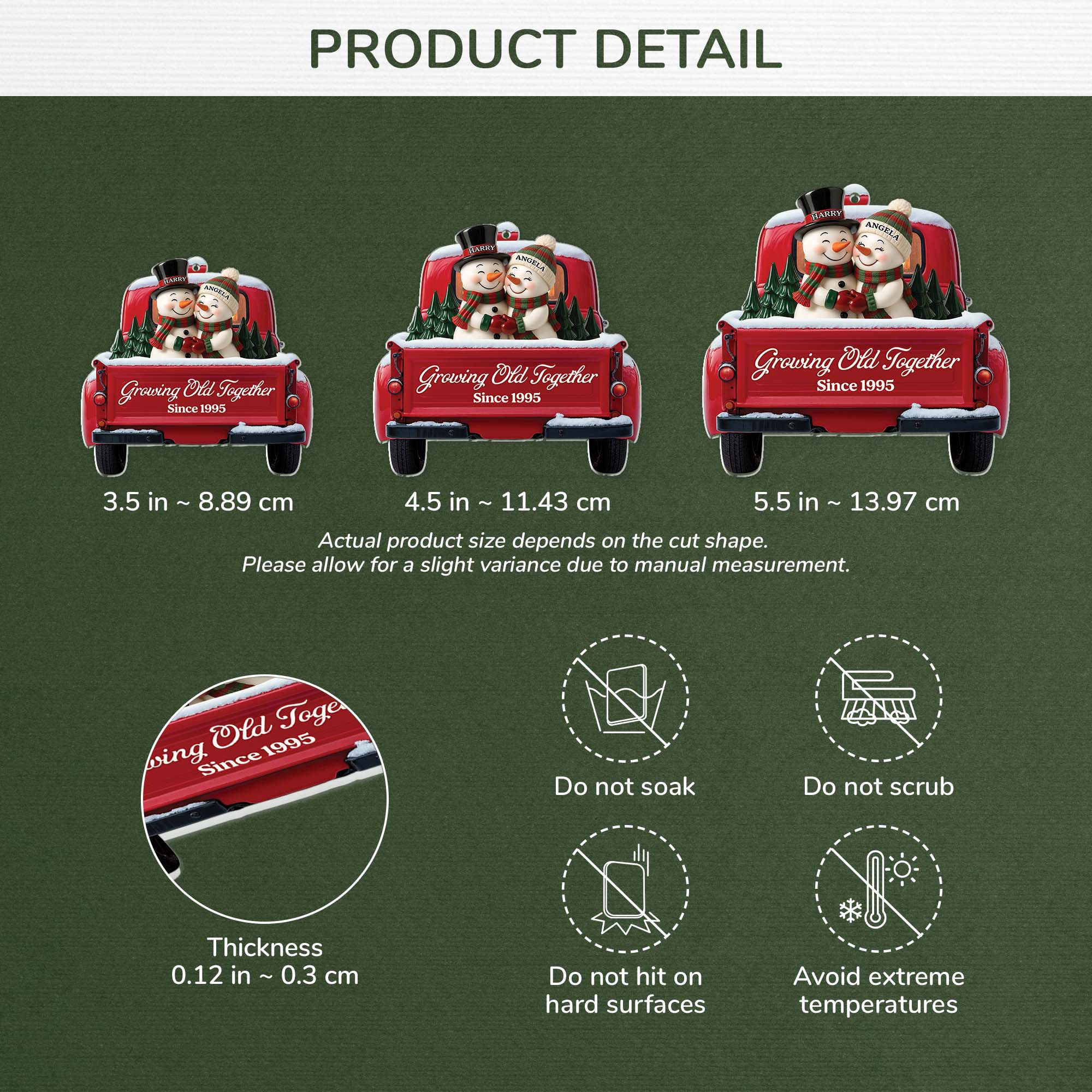 6447OUS3 3d printing effect snowman christmas ornaments acrylic custom couple gifts 6447OTQ5G