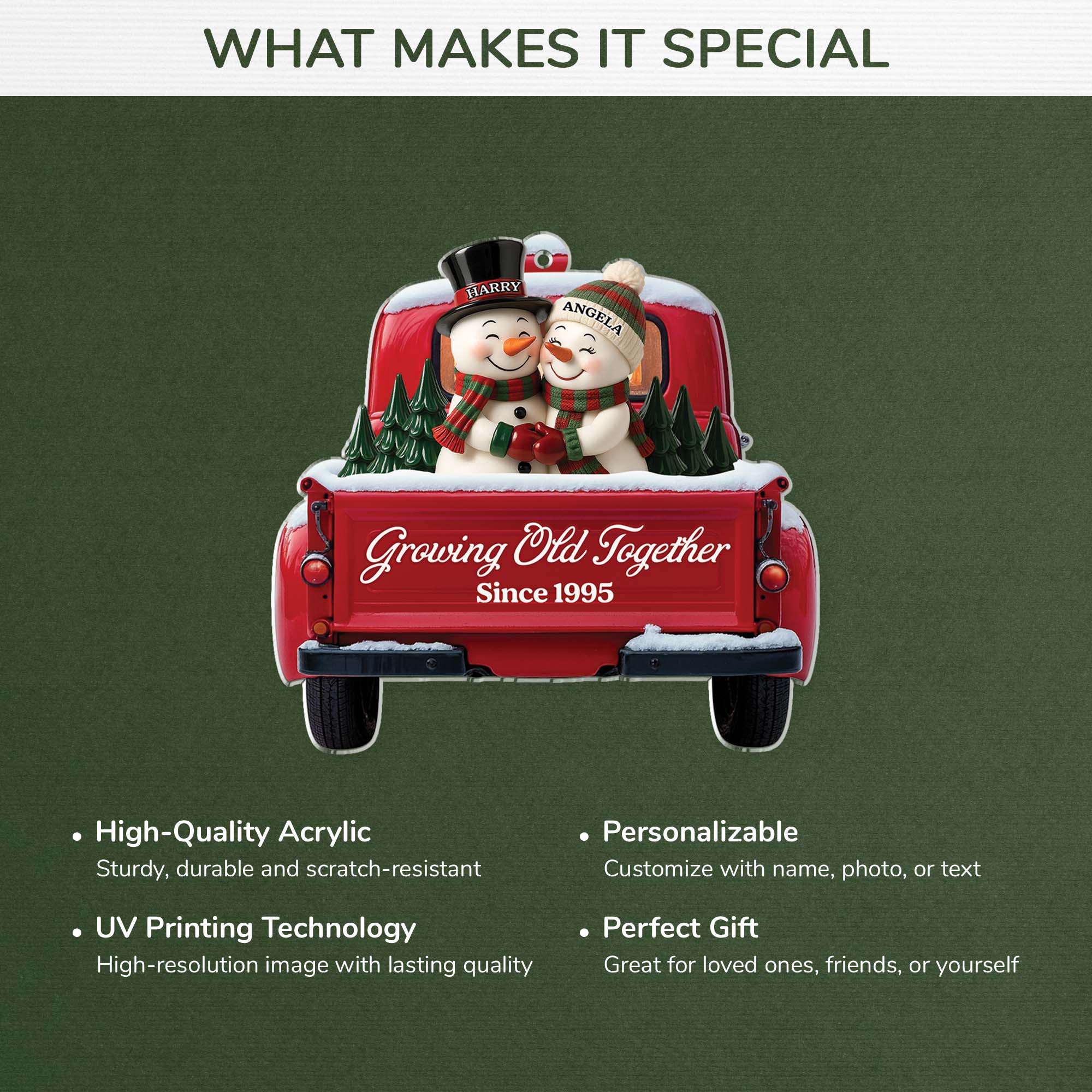 6447OUS4 3d printing effect snowman christmas ornaments acrylic custom couple gifts 6447OTQ5G